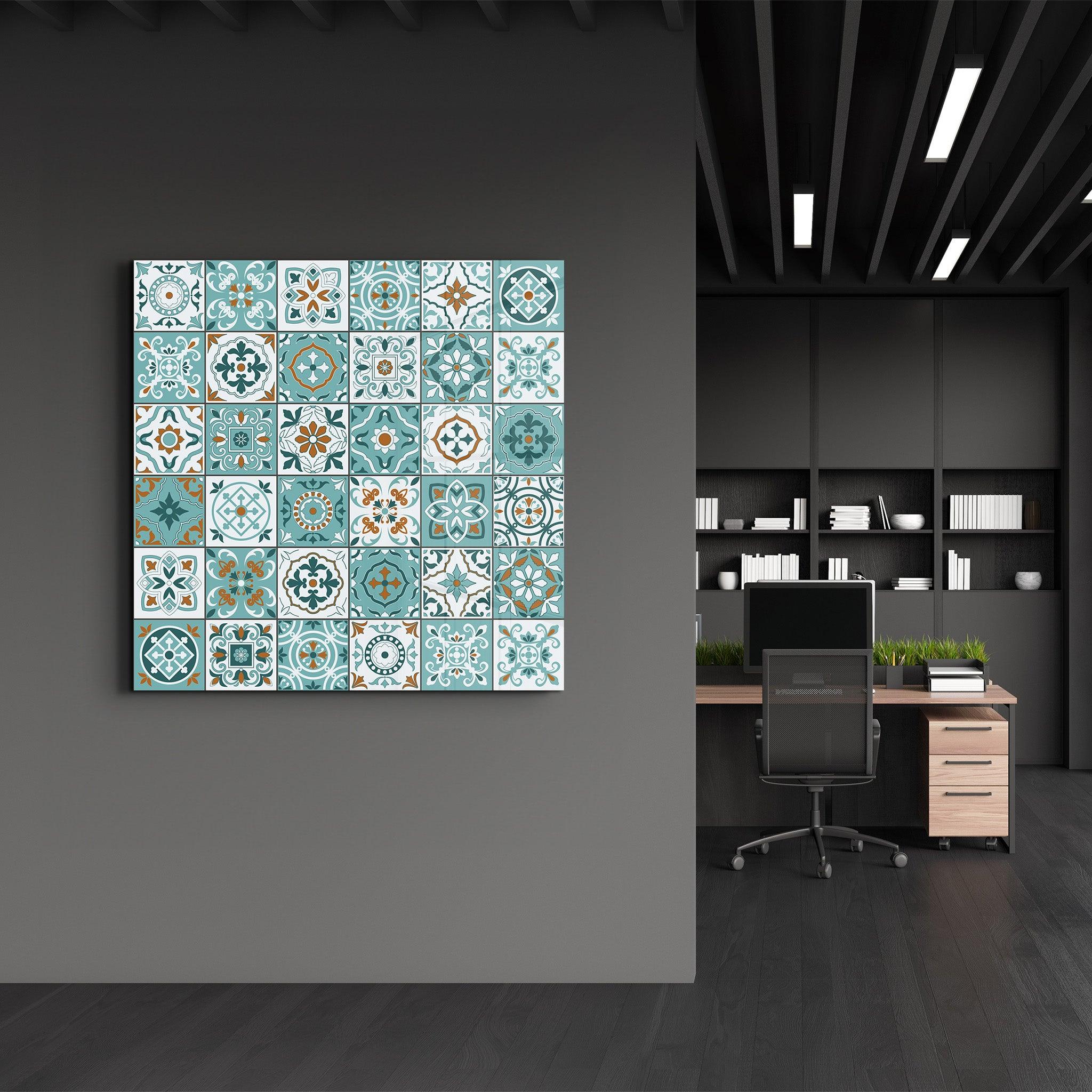 Turquoise Italian Ceramic Tiles Collection | Glass Wall Art - Artdesigna