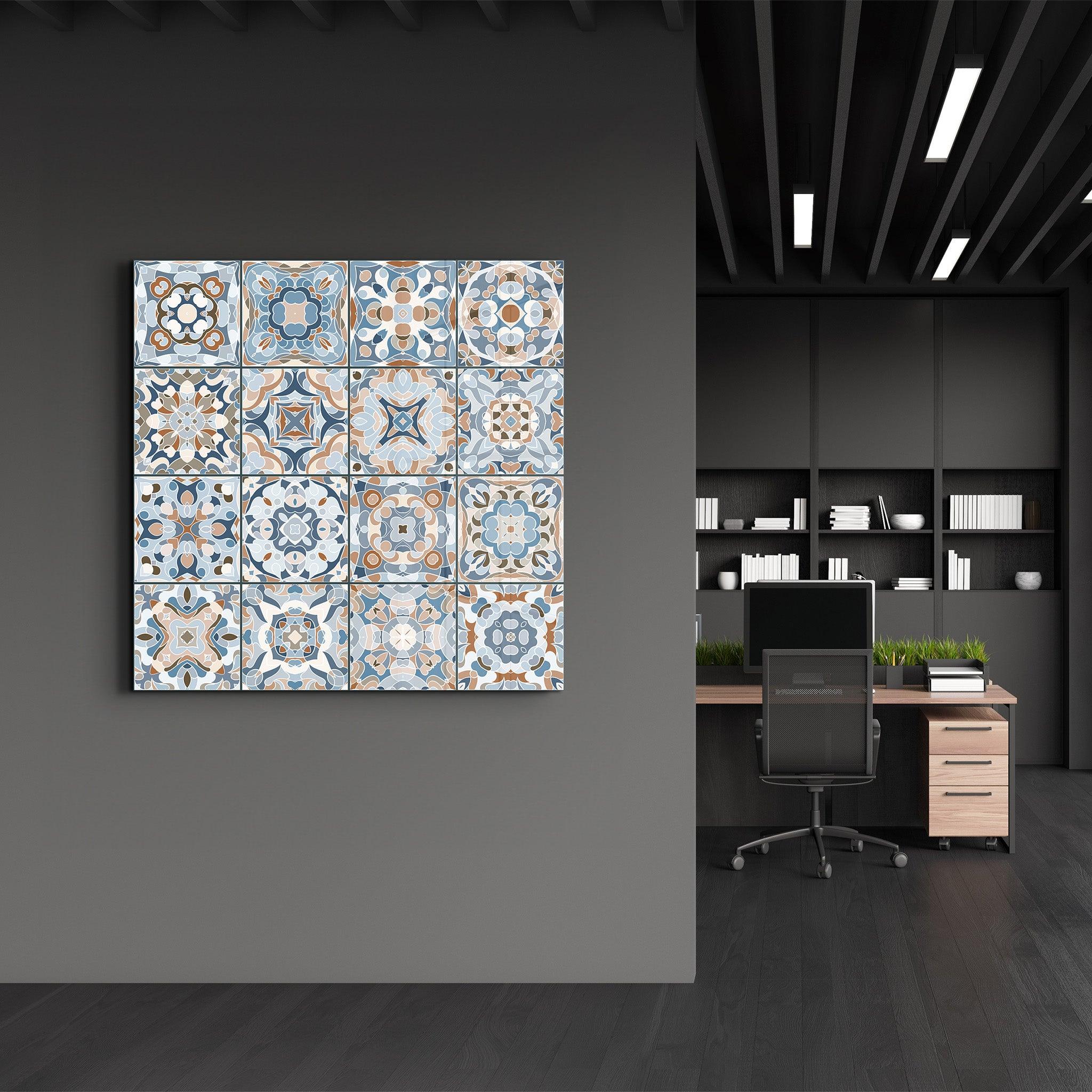 Light-Blue Italian Ceramic Tiles Collection | Glass Wall Art - Artdesigna