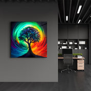 Tree of Life Oil Paint | Glass Wall Art - Artdesigna