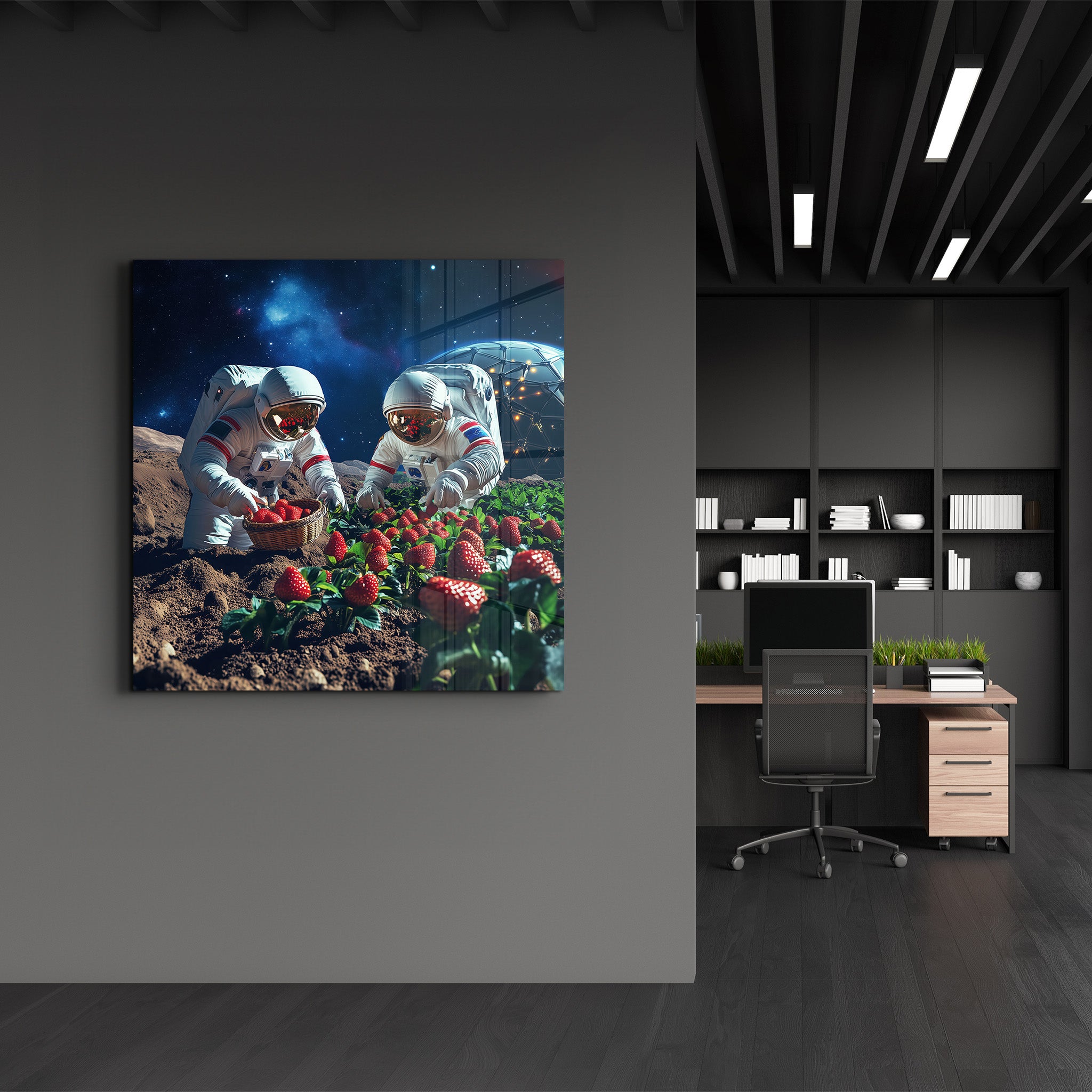 Space Farming | Glass Wall Art