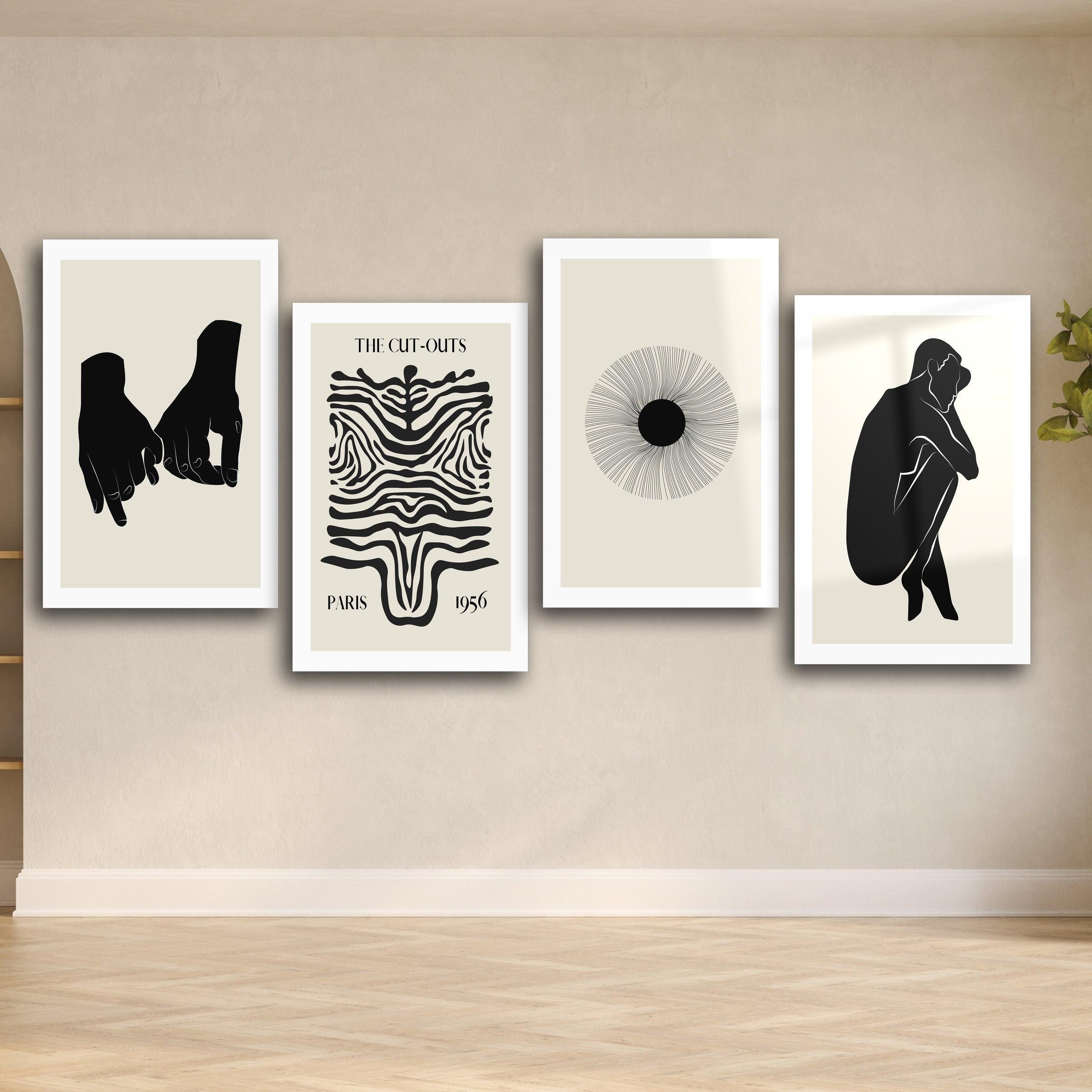 ."The Cut Outs Quadro v3". Contemporary Gallery Collection Glass Wall Art - ArtDesigna Glass Printing Wall Art