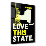 Love This State NewYork | Glass Wall Art