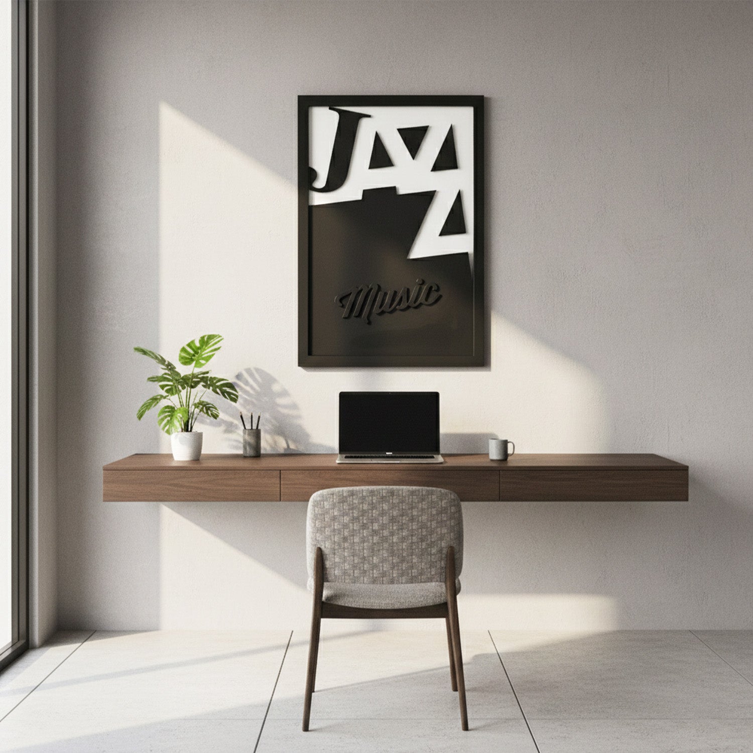 Jazz Music – Modern Wooden Music Typography Wall Art