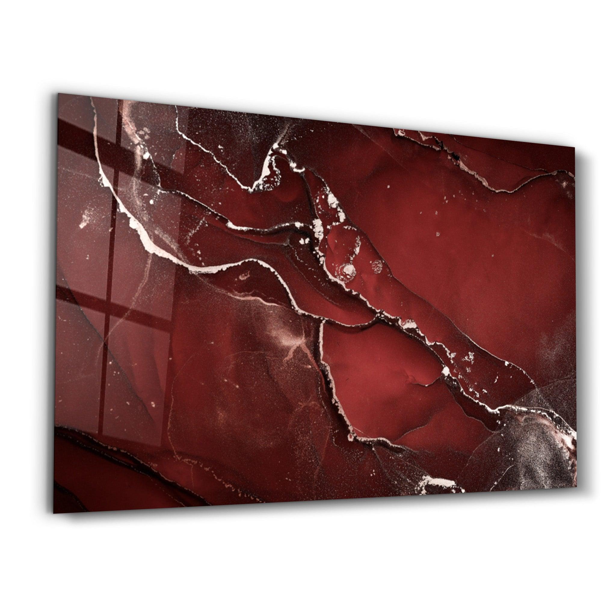 Abstract Red Pattern | Glass Wall Art - Artdesigna