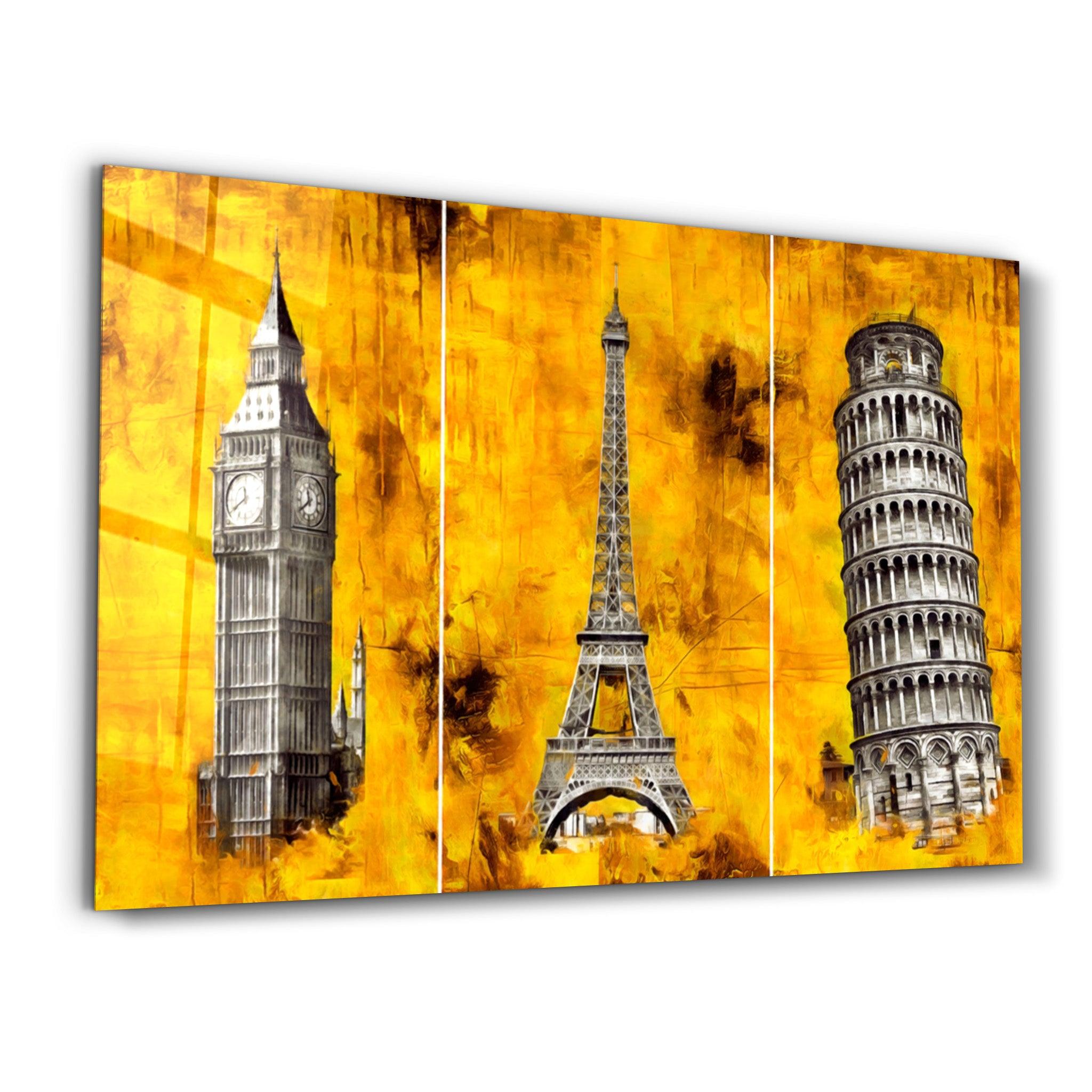 London-Paris-Rome | Glass Wall Art - Artdesigna