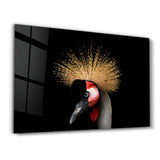 Crowned Crane | Glass Wall Art