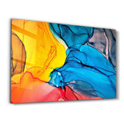 Colorful Wave Pattern | Glass Wall Art - Artdesigna