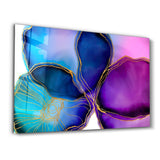 Shapes and Golden Lines | Glass Wall Art