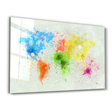 Rainbow World Map | Glass Wall Art