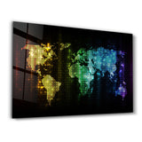 Colorful World Map | Glass Wall Art