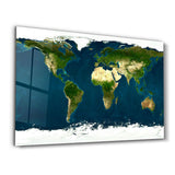 Satellite World Map | Glass Wall Art