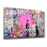 Banksy Pink Love Glass Wall Art