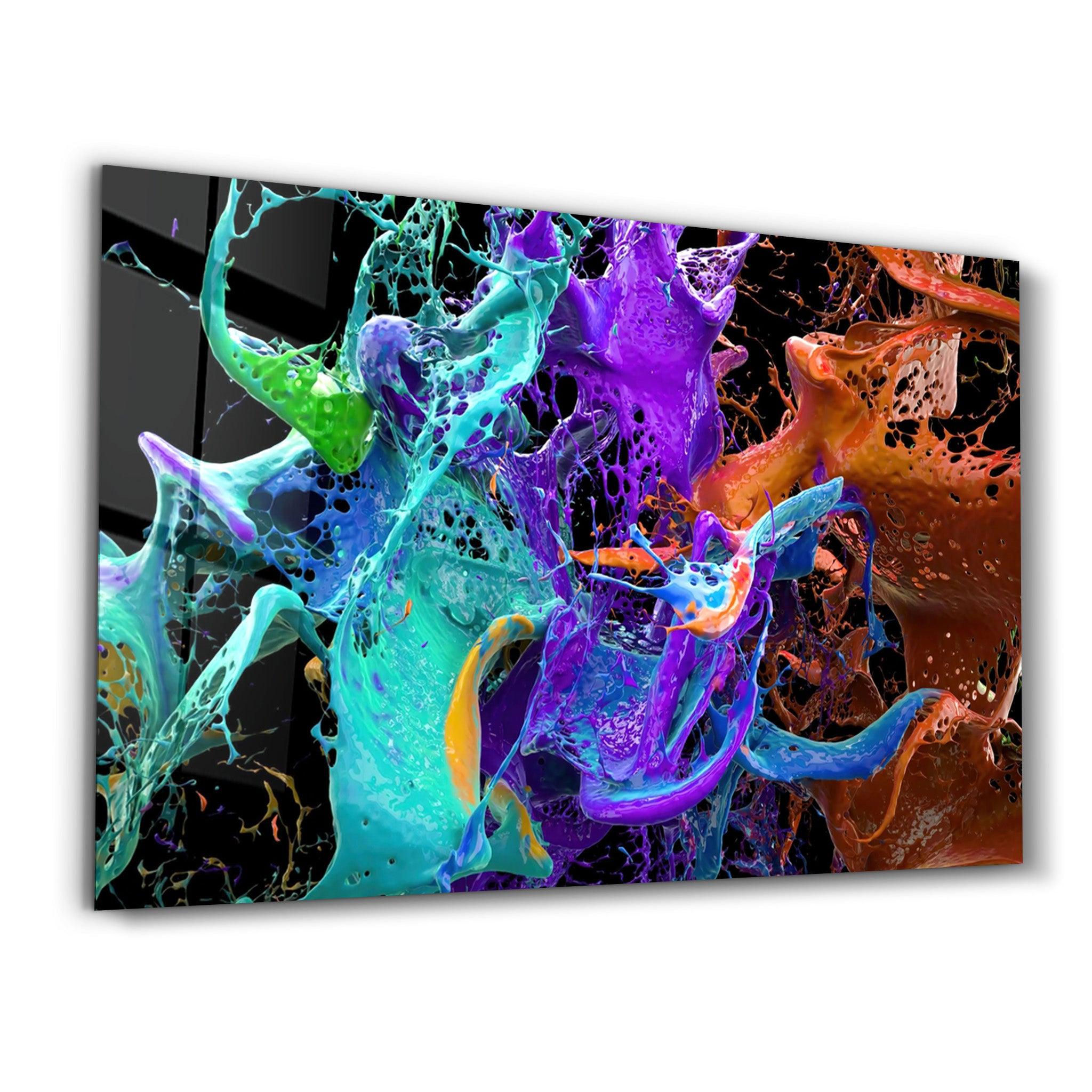 Dance Of Paints | Glass Wall Art - Artdesigna