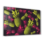 The Pineapples | Glass Wall Art - Artdesigna