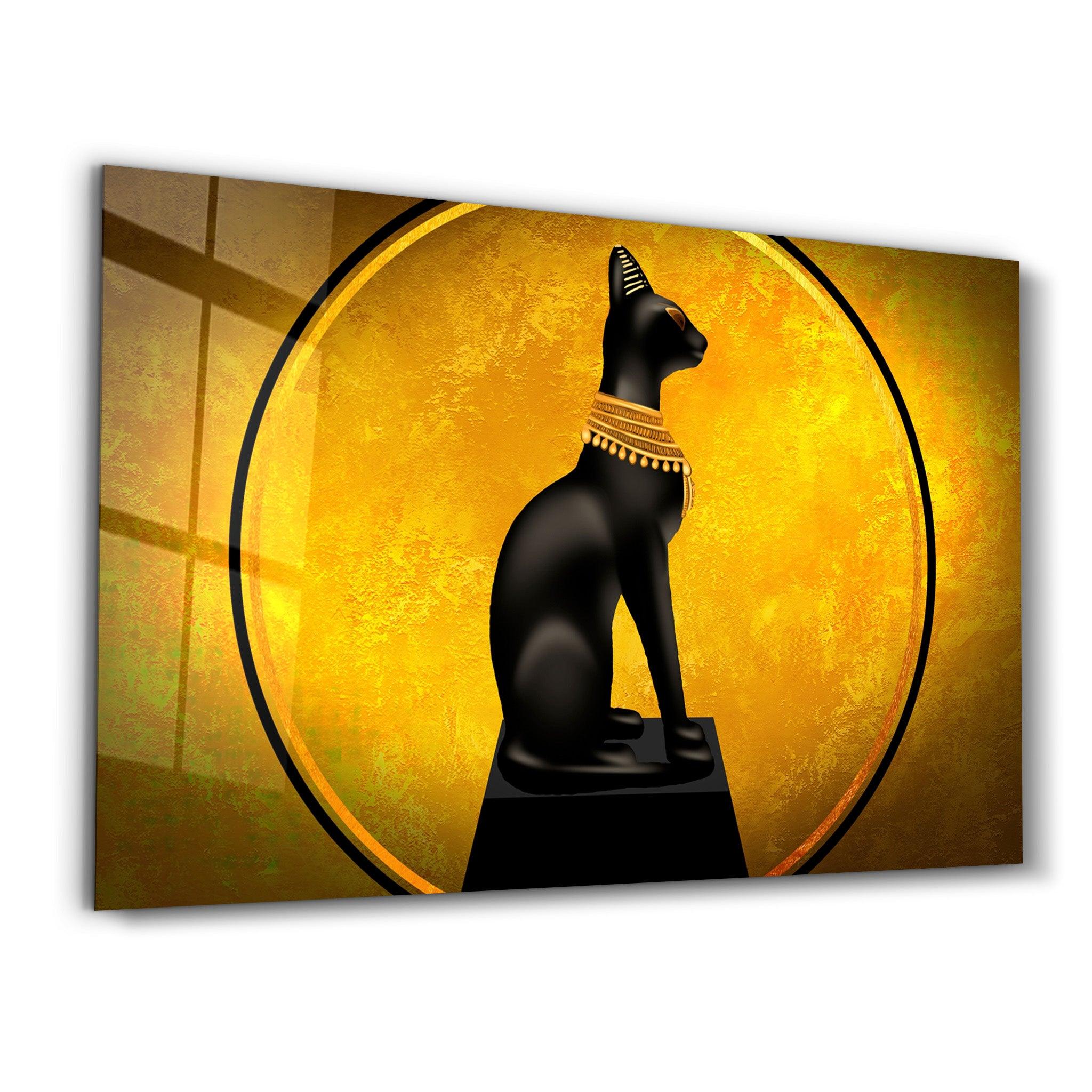 An Egyptian Cat | Glass Wall Art - Artdesigna