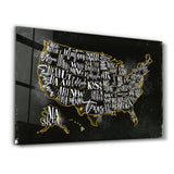 The US Map | Glass Wall Art