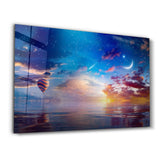 The Crescent Moon Horizon | Glass Wall Art