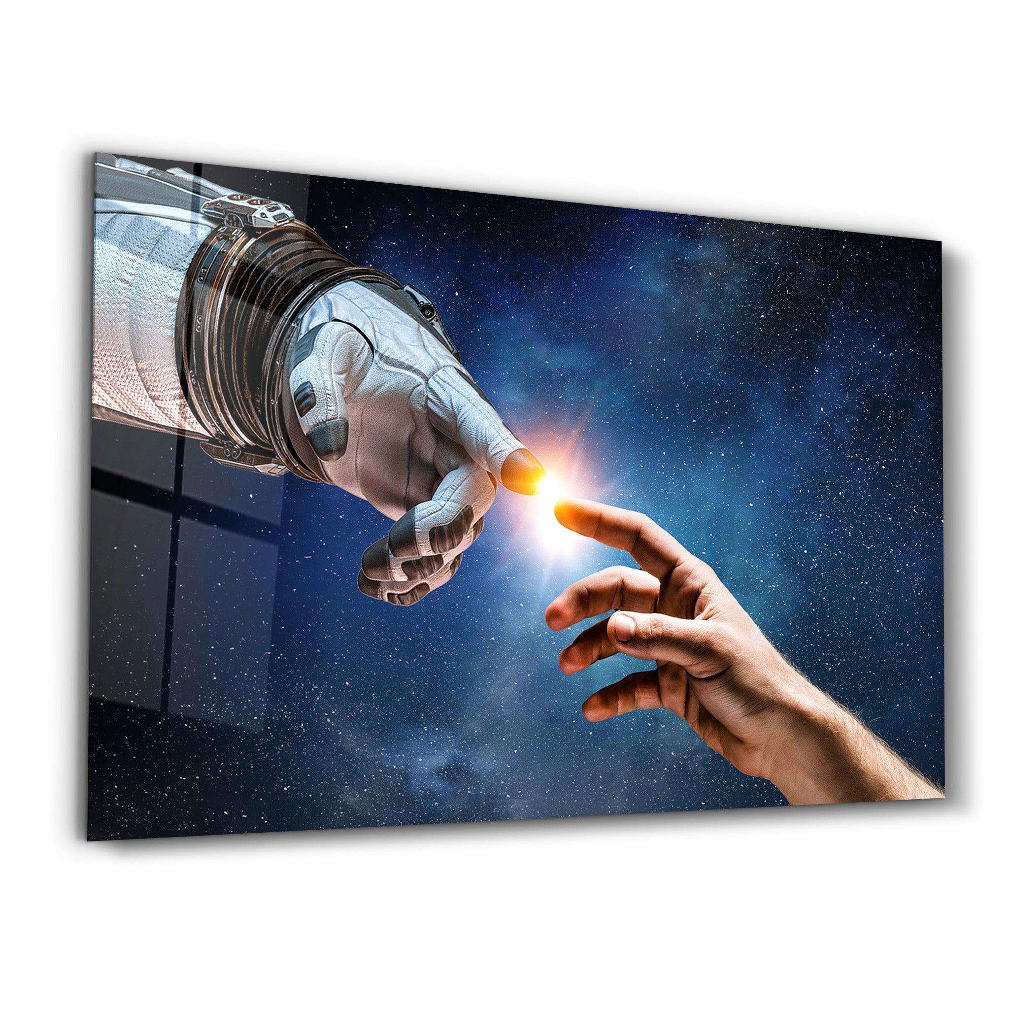 Astronaut Creation | Glass Wall Art - Artdesigna