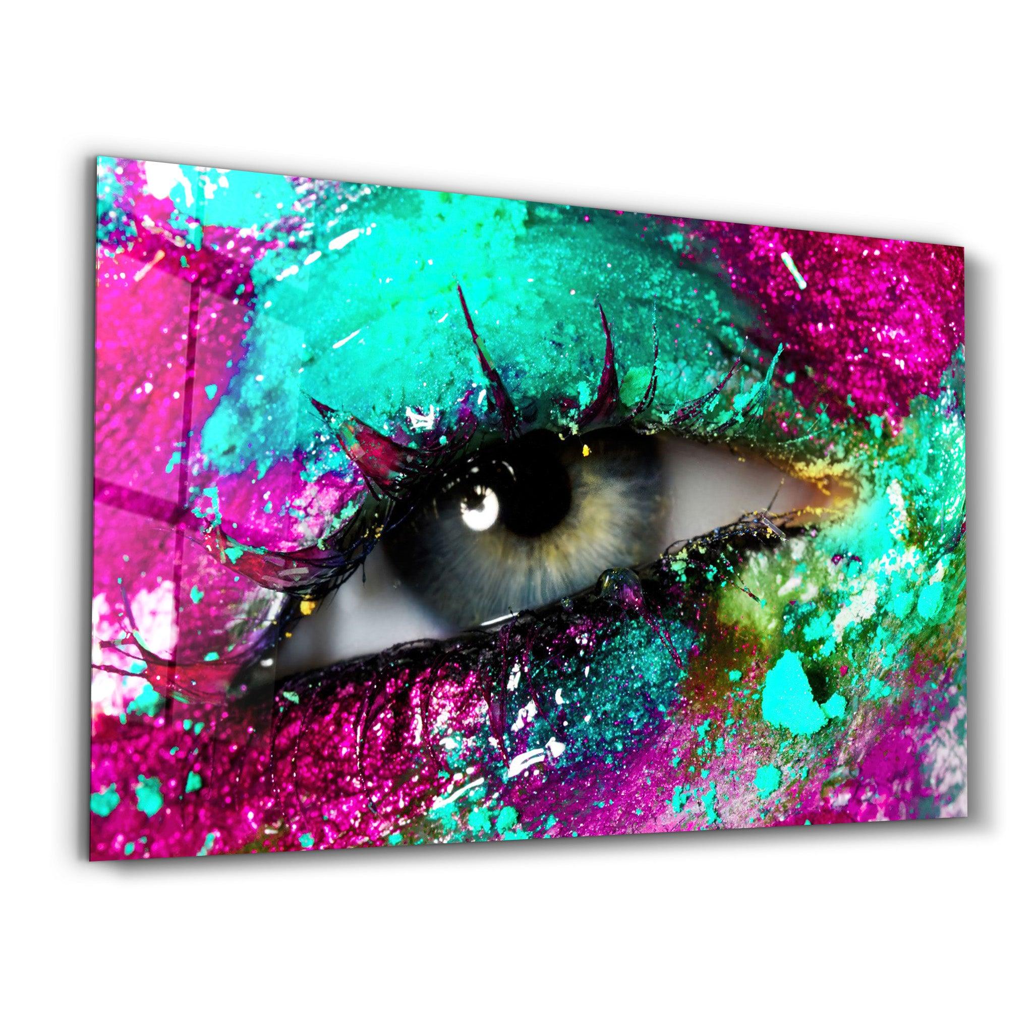 Eye In Colors V1 | Glass Wall Art - Artdesigna