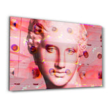 Pink Statue | Glass Wall Art