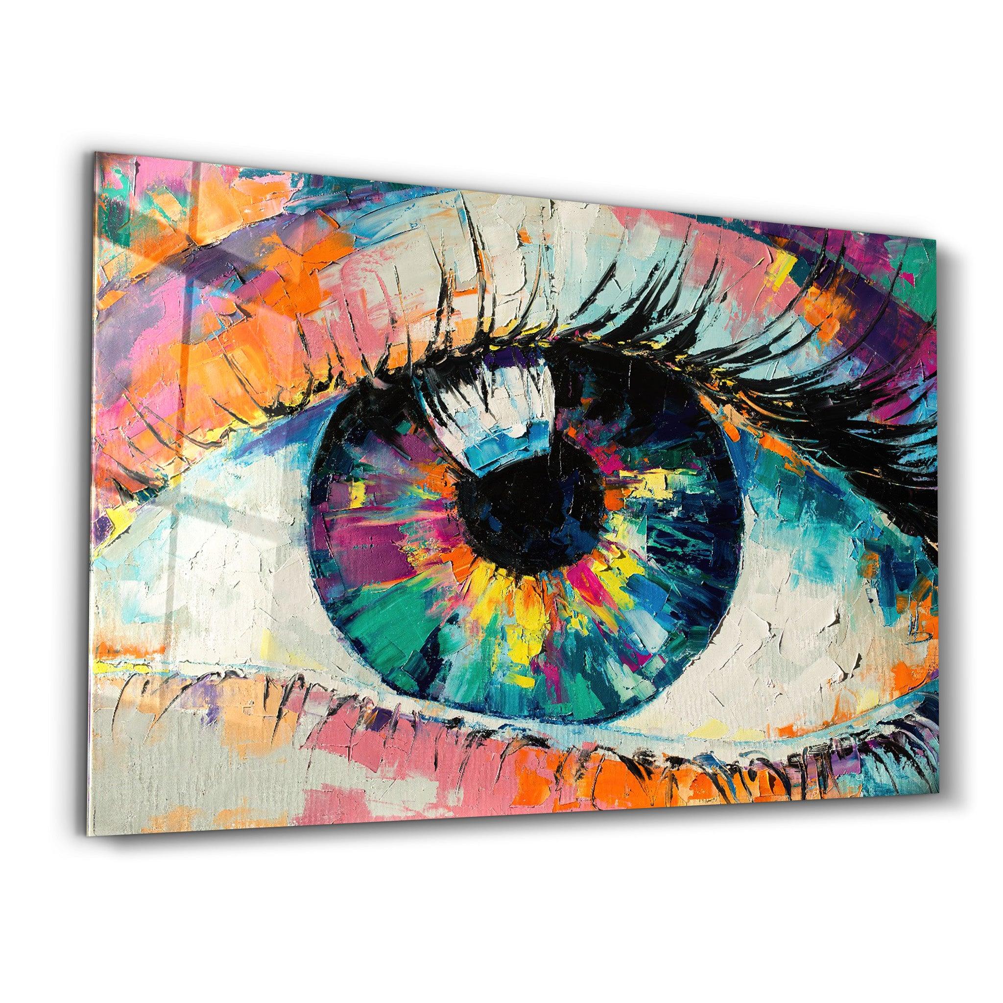 Eye In Colors V2 | Glass Wall Art - Artdesigna