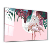 Greater Flamingo | Glass Wall Art - Artdesigna