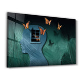 Beauty Of Butterflies In The Mind | Glass Wall Art