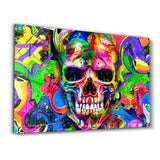 Skull Graffiti Art | Glass Wall Art