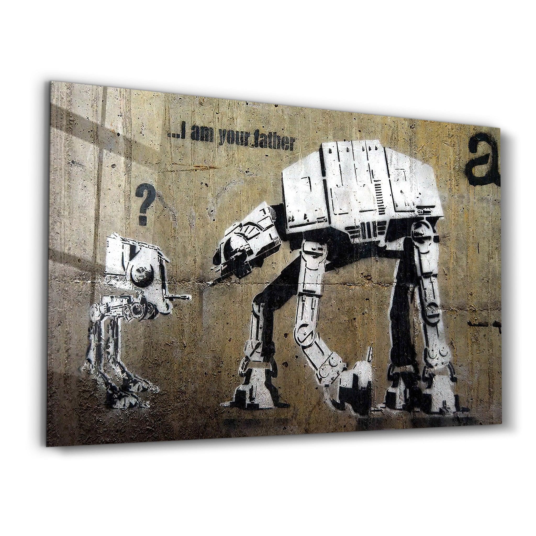 Banksy - I am Your Father | Glass Wall Art - Artdesigna