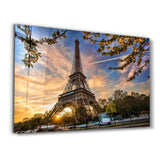 Eiffel Tower Sunset | Glass Wall Art