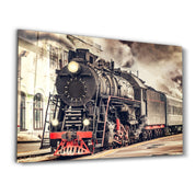 Train | Glass Wall Art - Artdesigna