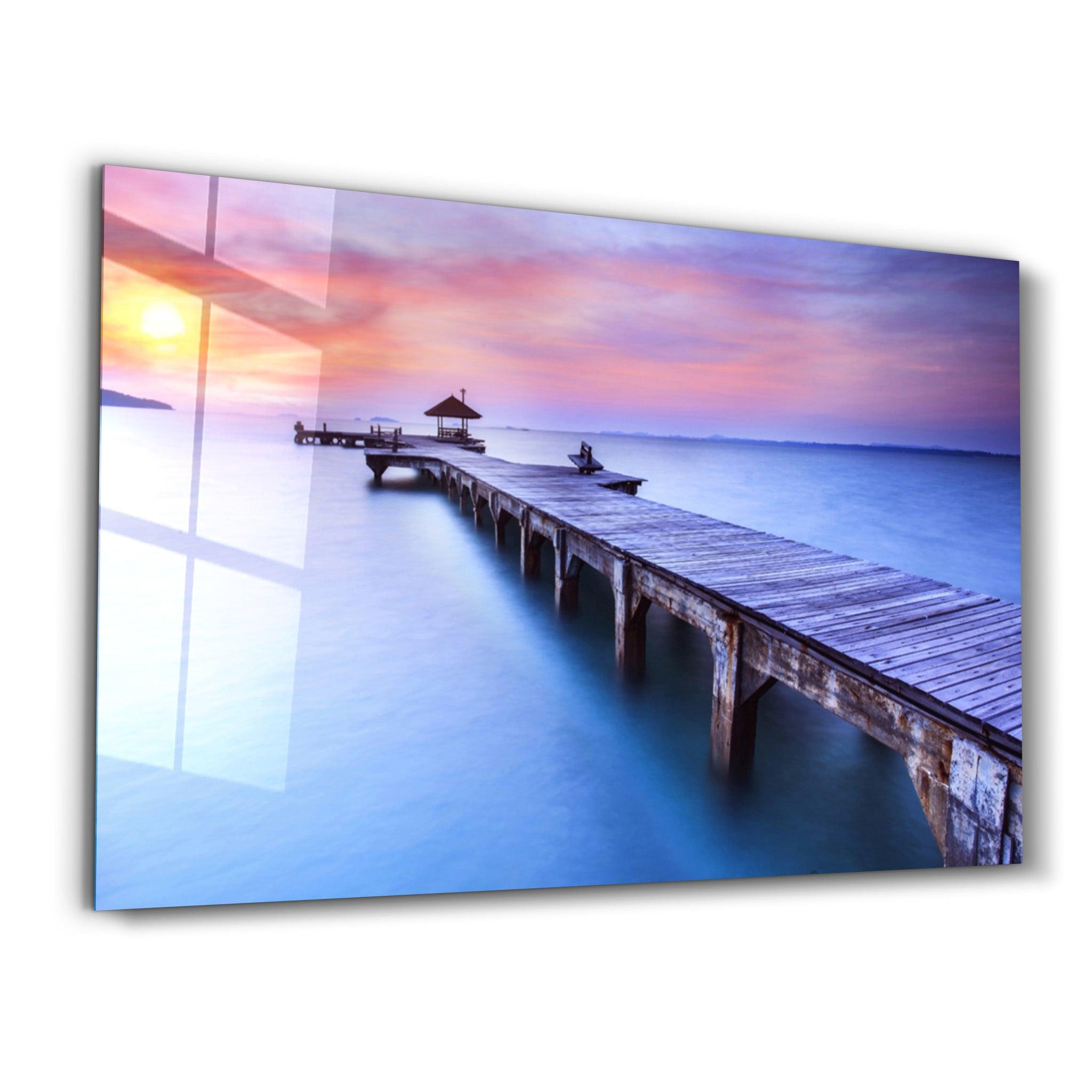 Pier 3 | Glass Wall Art - Artdesigna