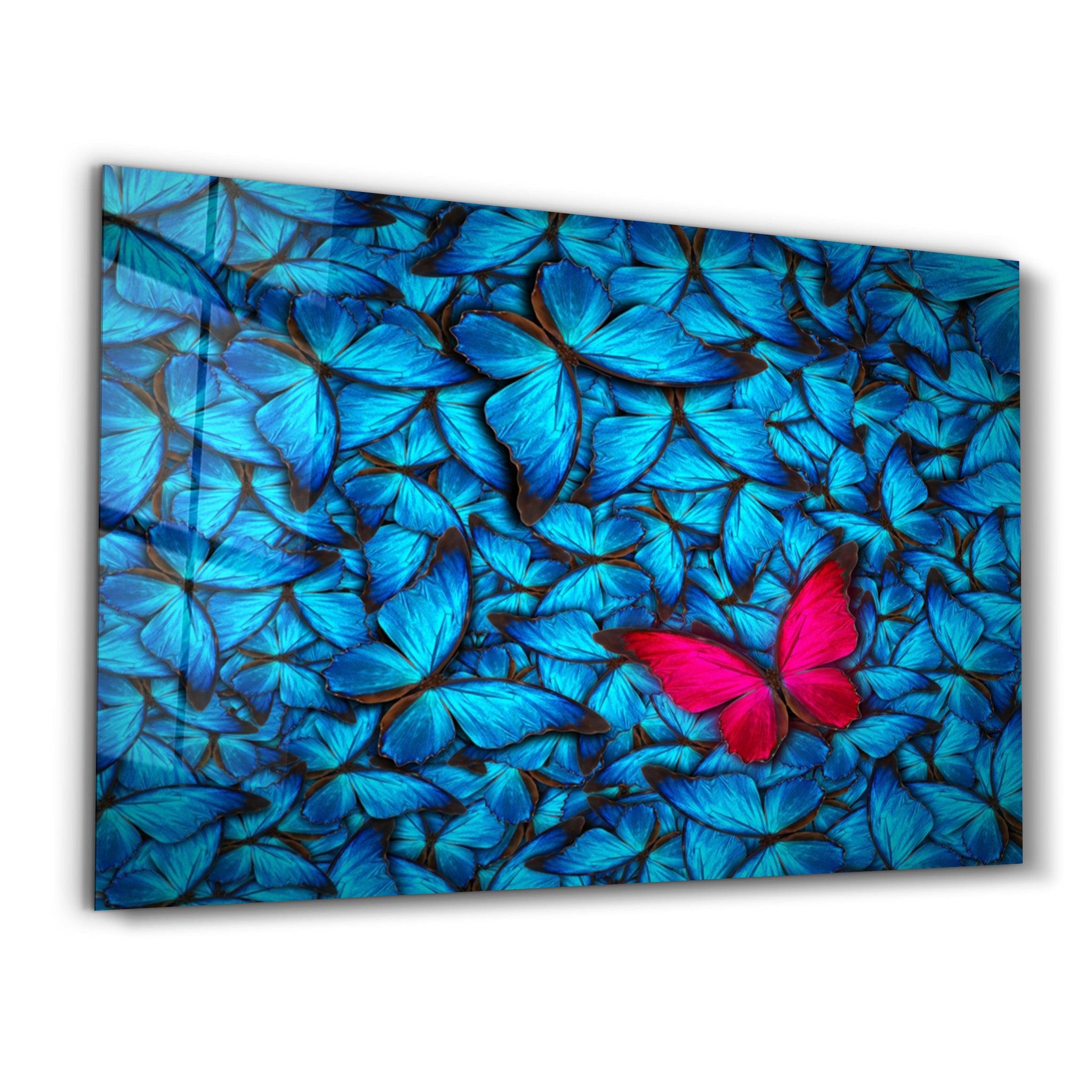 A Standout Among the Blue | Glass Wall Art - Artdesigna