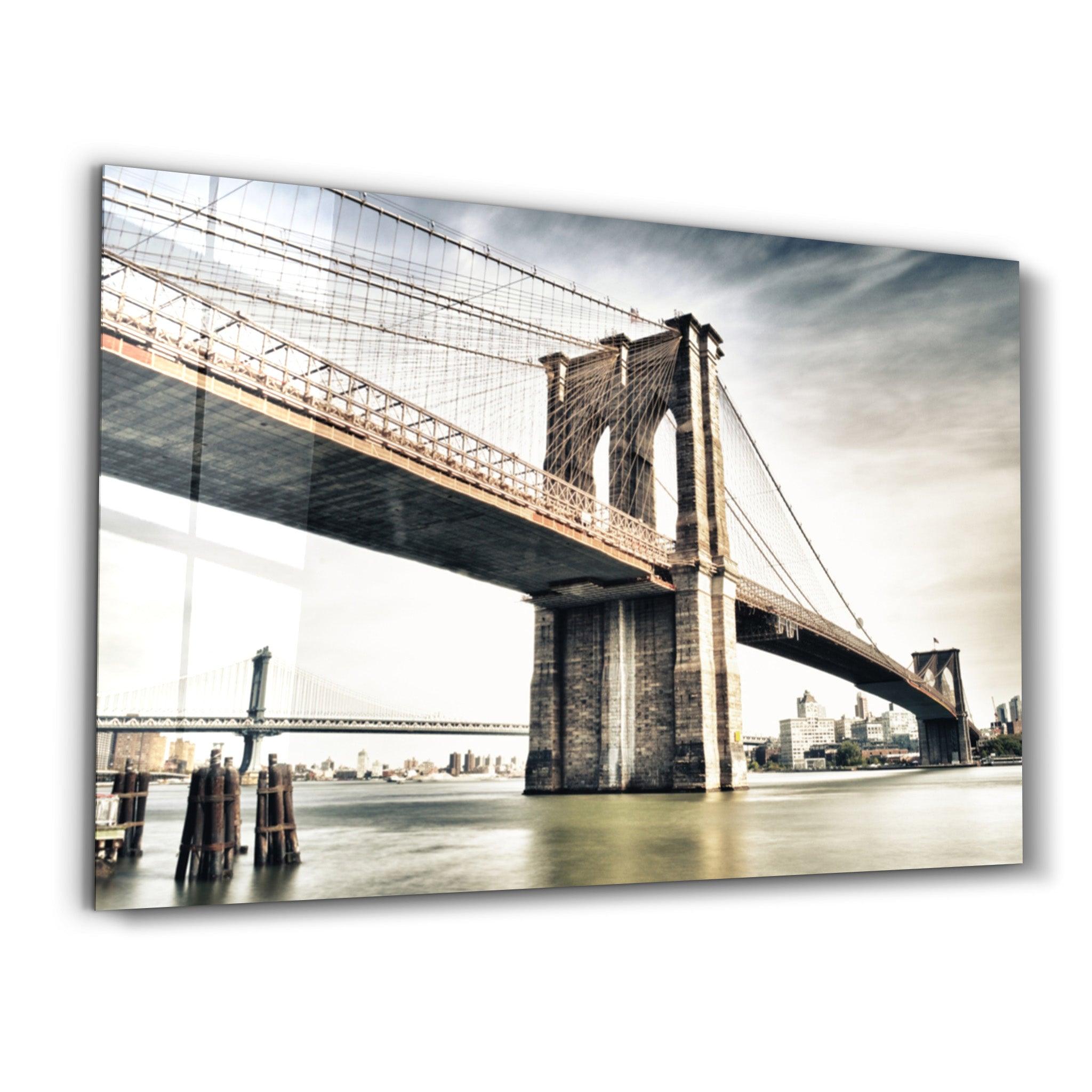 Bridge to the City | Glass Wall Art - Artdesigna