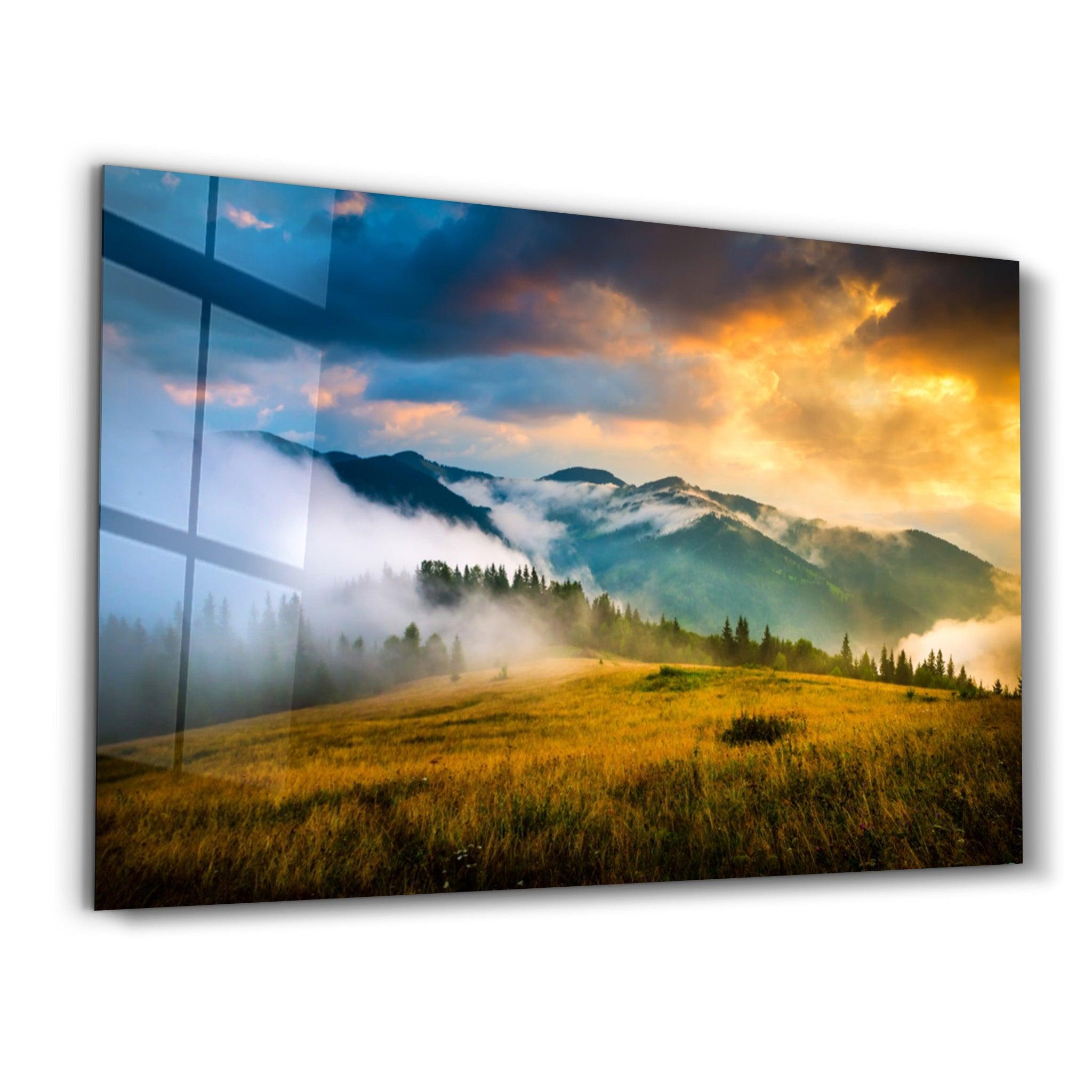 Mountain | Glass Wall Art - Artdesigna