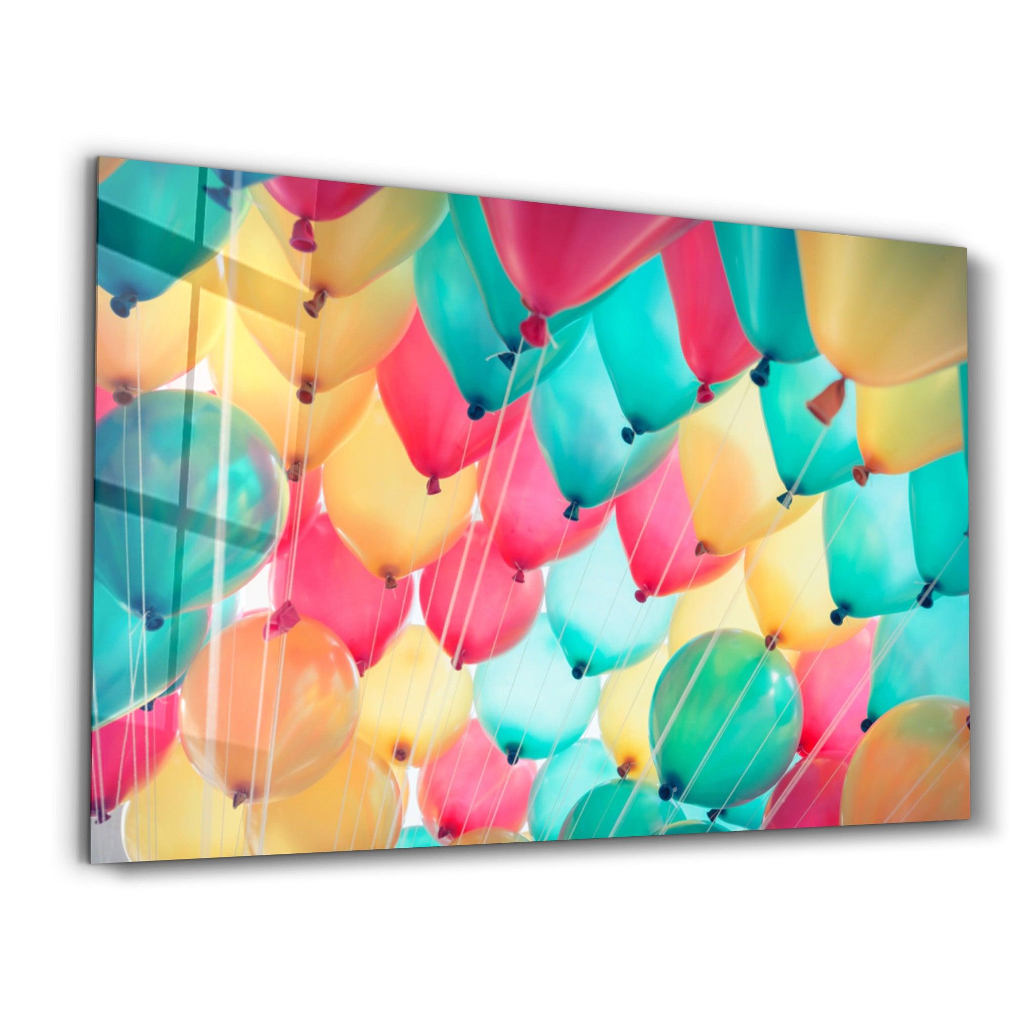 Balloons | Glass Wall Art - Artdesigna