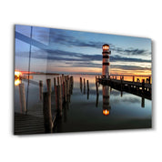 Lighthouse | Glass Wall Art - Artdesigna