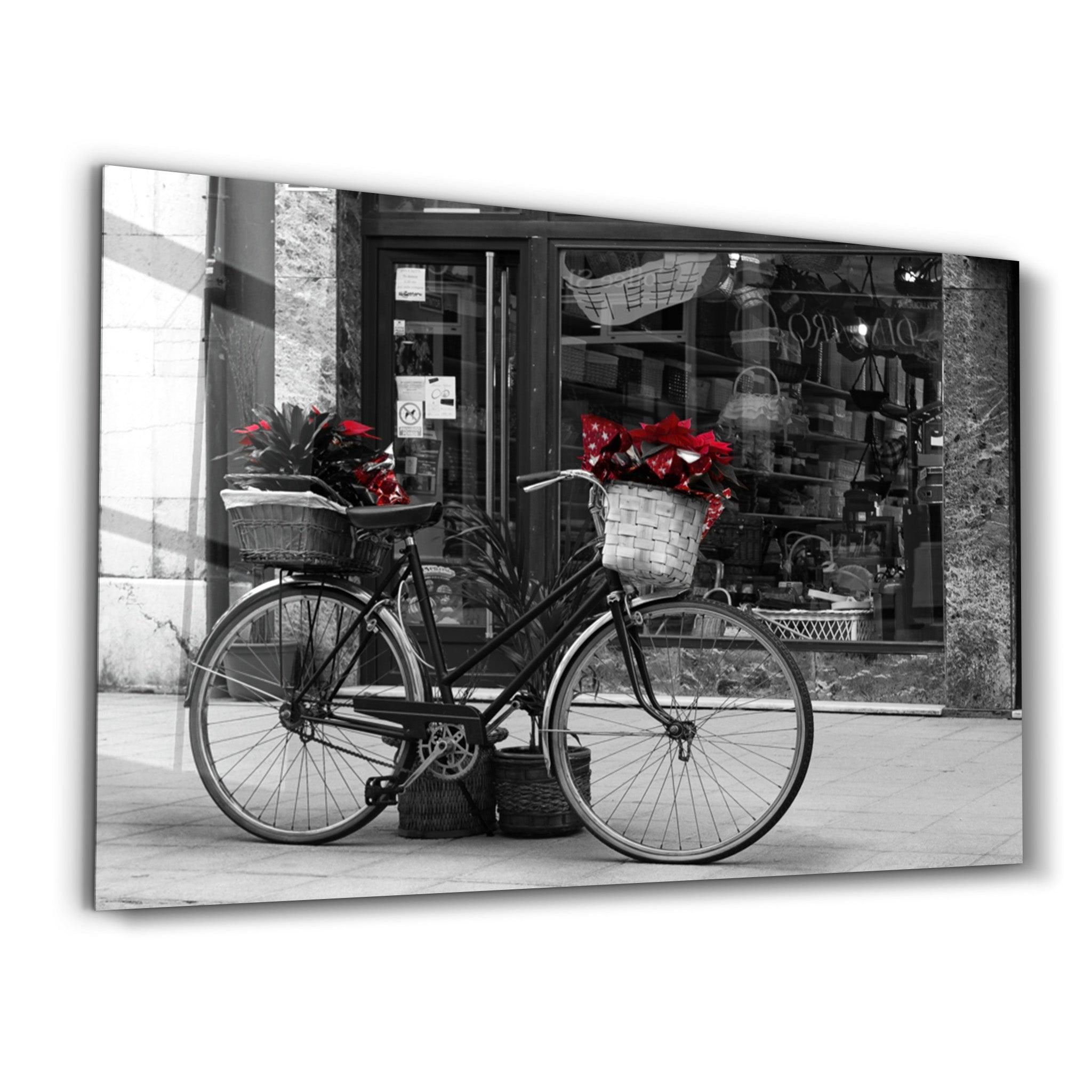 Bicycle | Glass Wall Art - Artdesigna