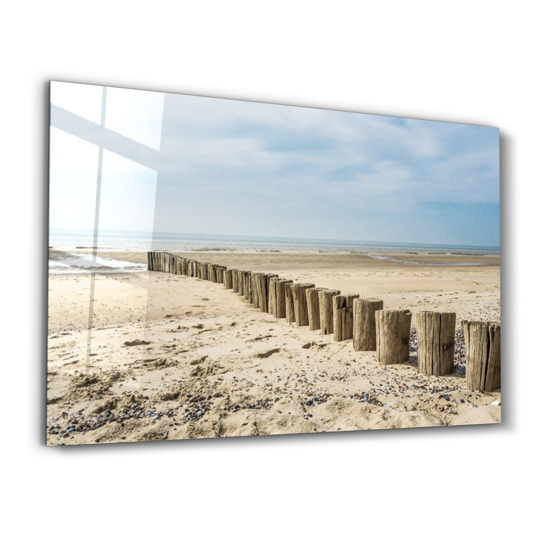 Silent Beach | Glass Wall Art - Artdesigna