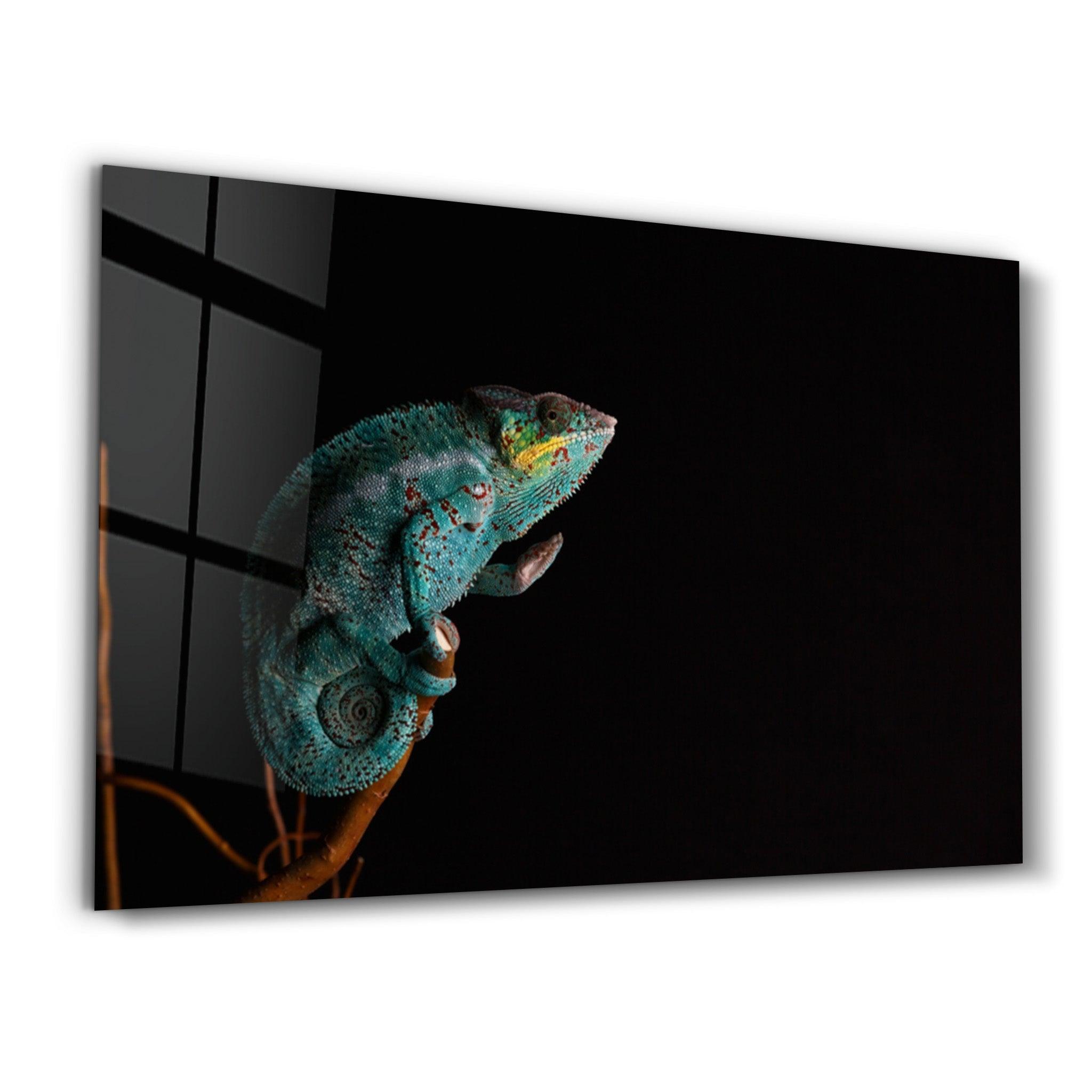 Chameleon | Glass Wall Art - Artdesigna