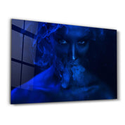 Smoke and Woman | Glass Wall Art - Artdesigna