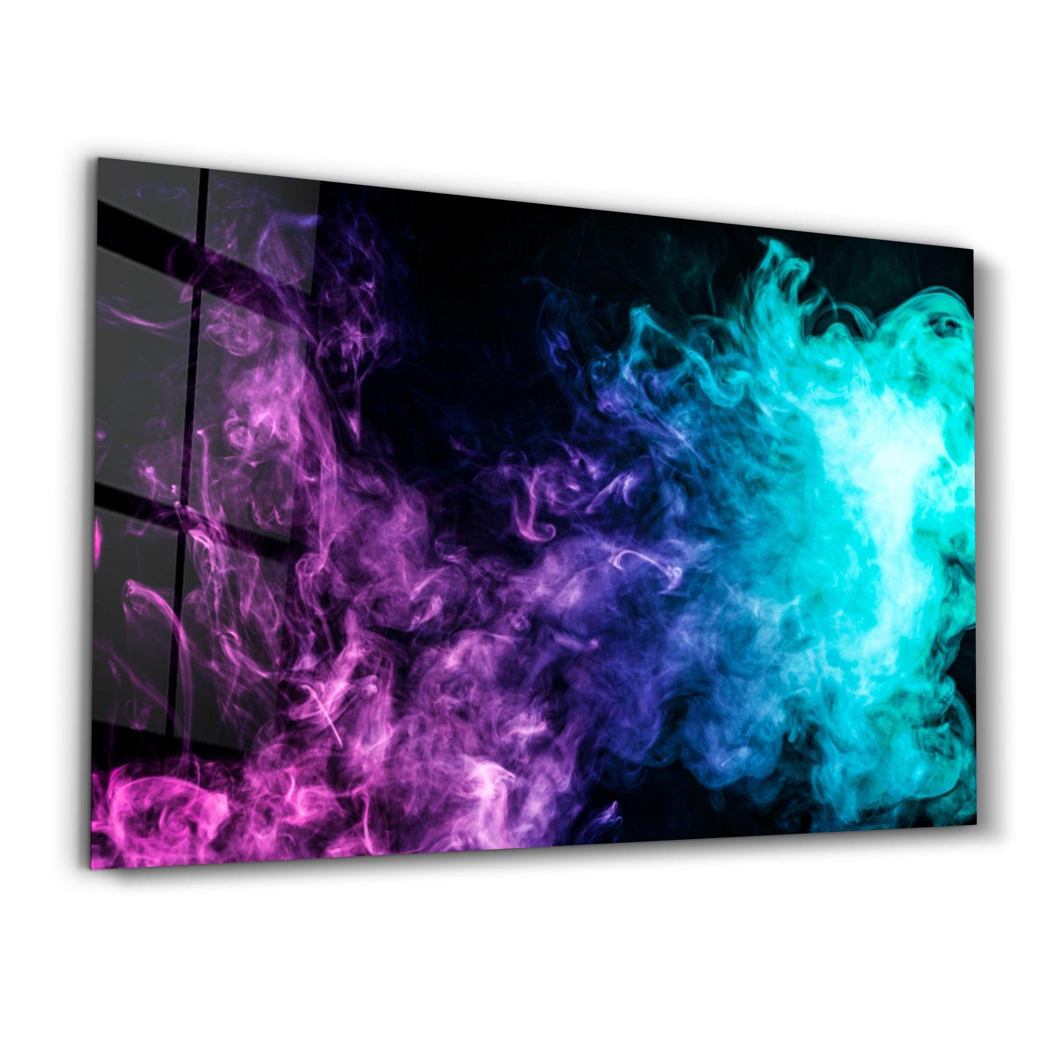 Colored Smoke | Glass Wall Art - Artdesigna