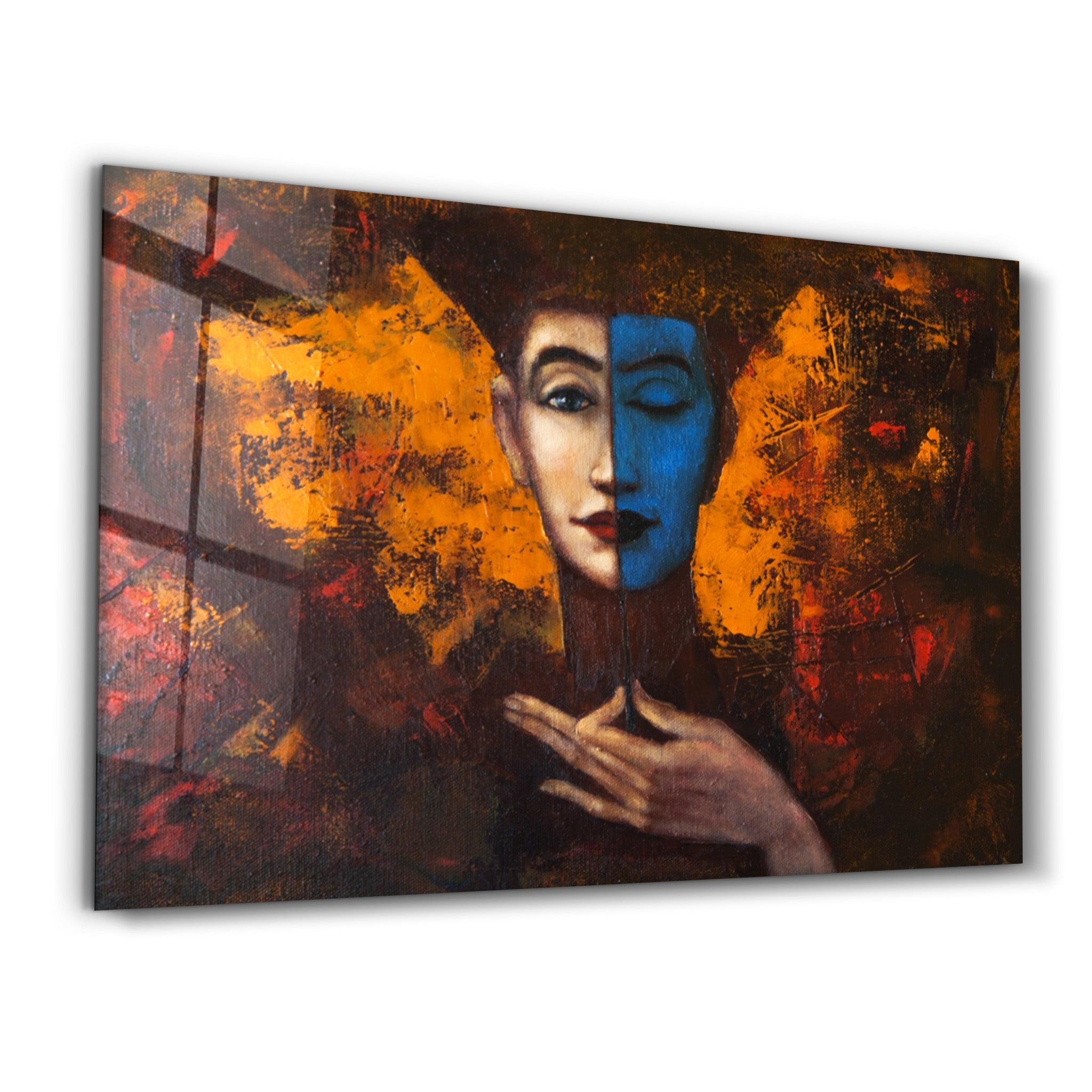 Abstract Woman Portrait | Glass Wall Art - Artdesigna