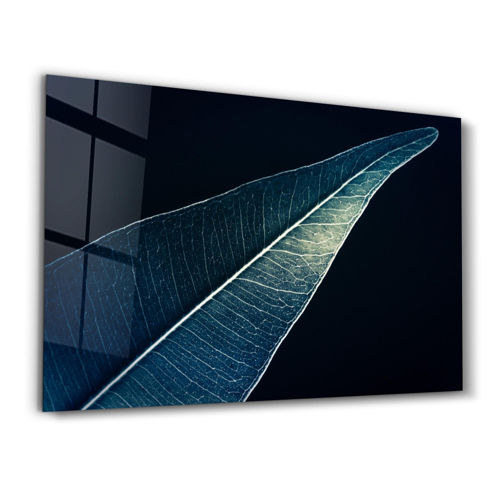 Green Leaf 3 | Glass Wall Art - Artdesigna