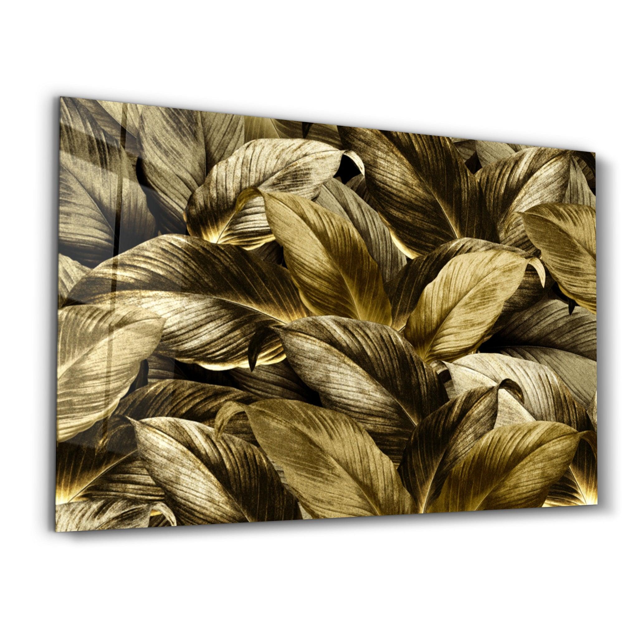 Yellow Leaf | Glass Wall Art - Artdesigna