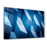 Geometric Shapes Blue | Glass Wall Art