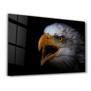 Eagle Scream | Glass Wall Art - Artdesigna