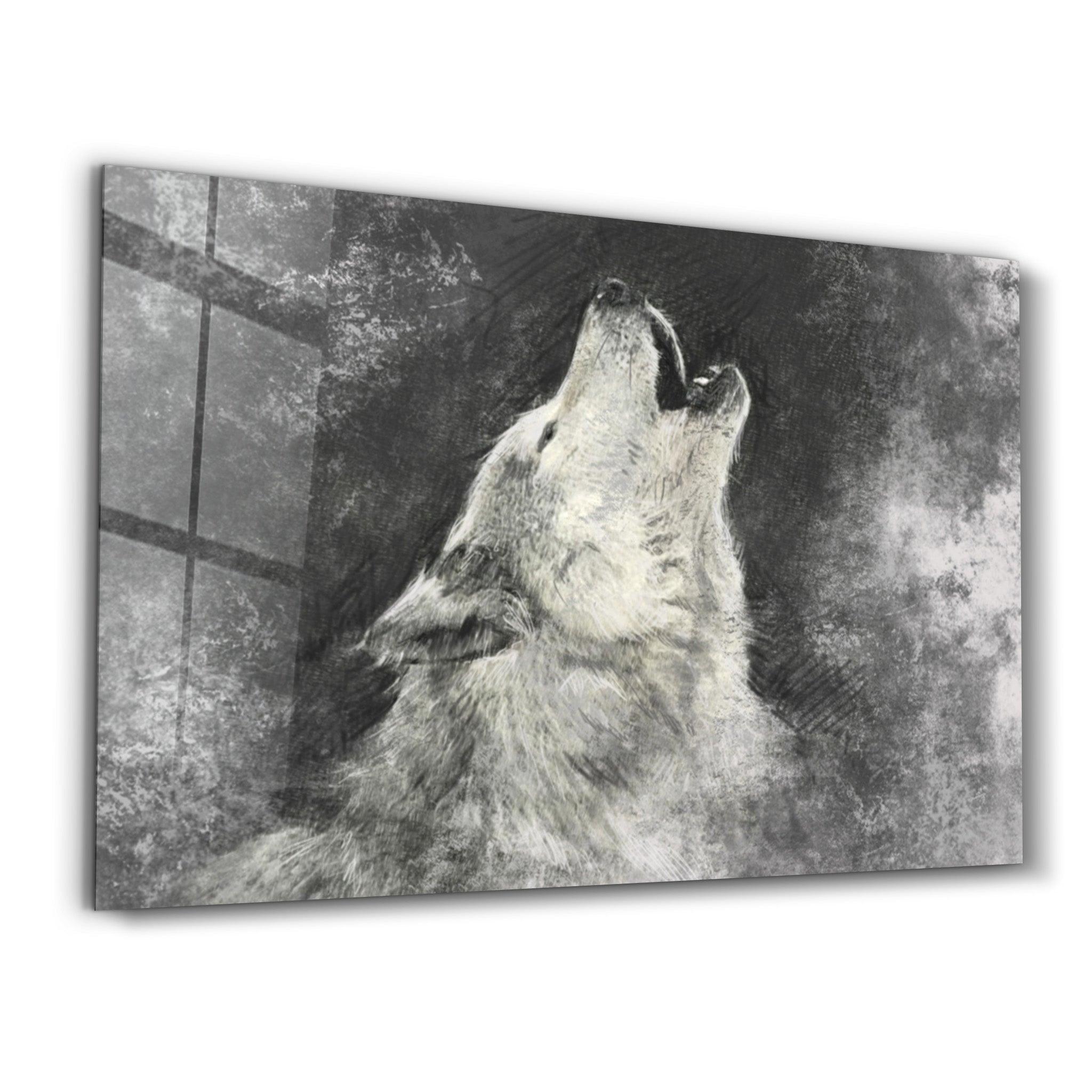 Wolf 5 | Glass Wall Art - Artdesigna