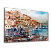 Coastal Town | Glass Wall Art - Artdesigna