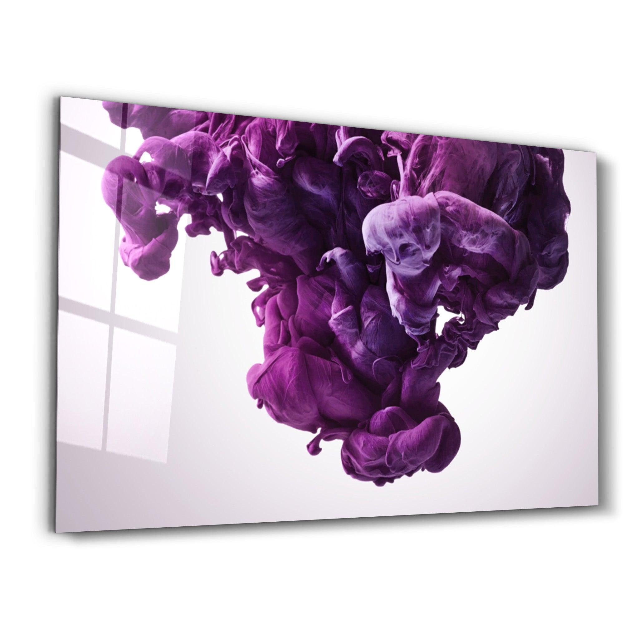 Purple Smoke | Glass Wall Art - Artdesigna